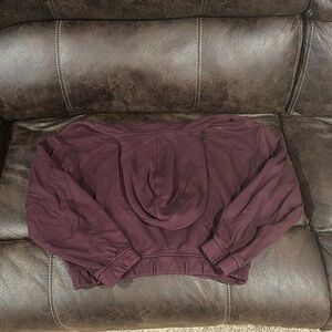 cropped maroon lululemon hoodie